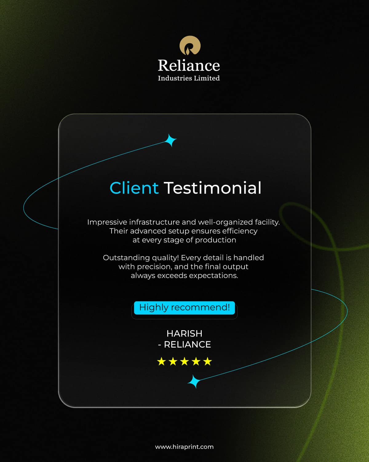 Harsh – Reliance Industries